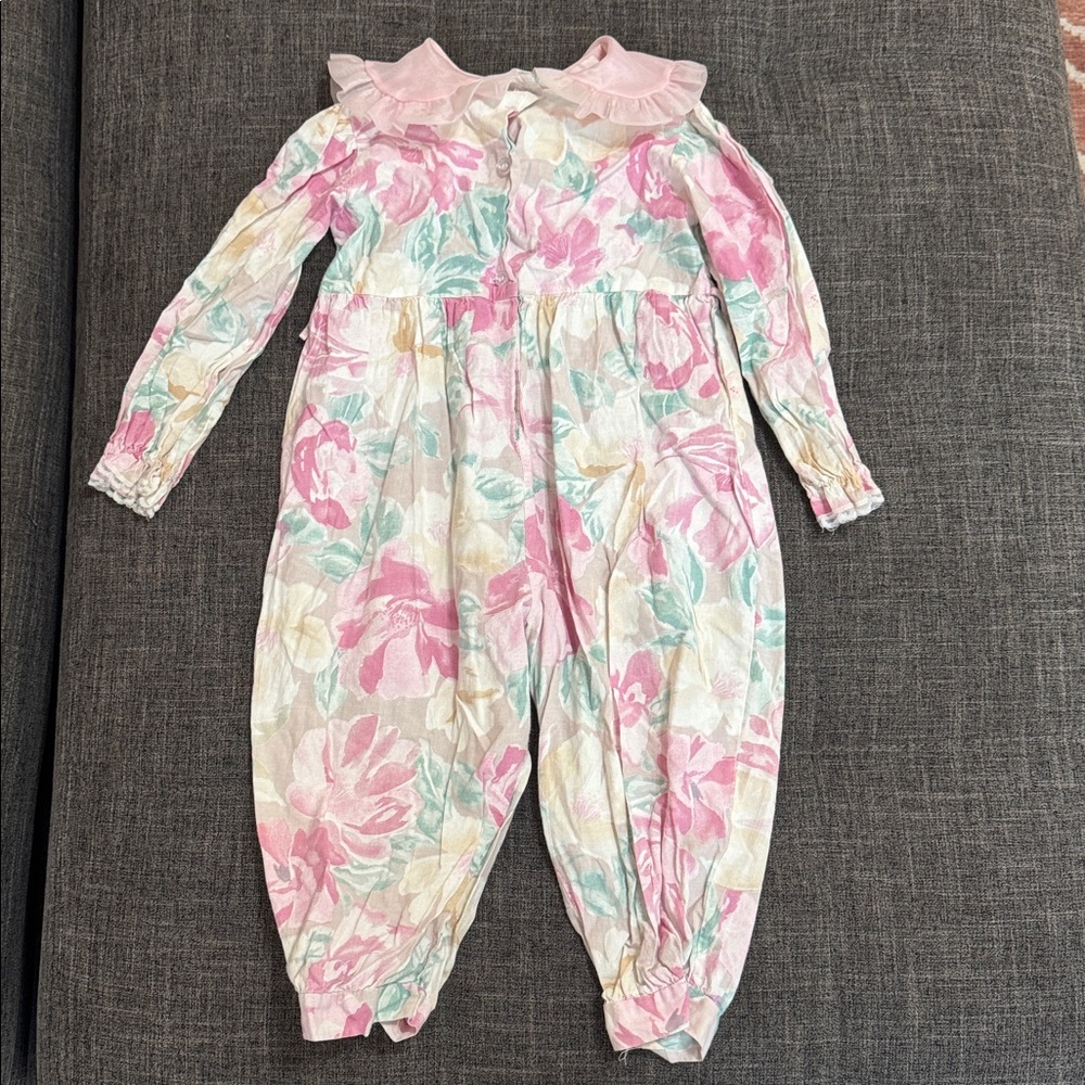 Vintage 80s Sweet Treats Floral Romper 3T Full House Era Michelle Tanner Vibes - Picture 2 of 4